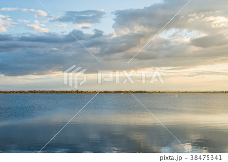Cloudscape in nature and reflection on the lake 38475341