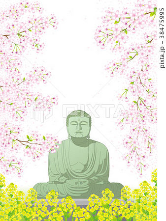 大仏と桜の花 38475995