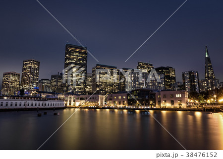 San Francisco skyline from Pier 7 after sunset 38476152
