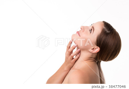 Undress elegant woman. Studio fashion photo. 38477046