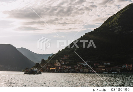 panorama view of Lake Iseo in Lombardy  38480496