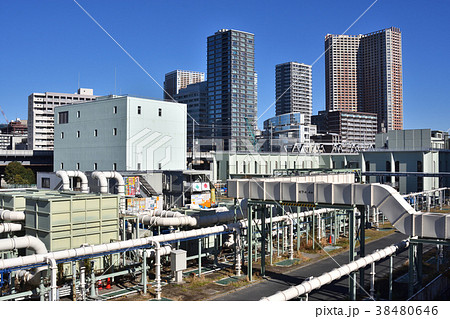 東京都下水道局の芝浦水再生センターの写真素材