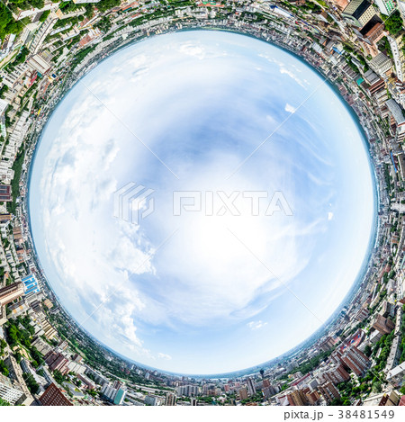 Aerial city view with crossroads and roads, houses Aerial city view with crossroads and roads, houses 38481549