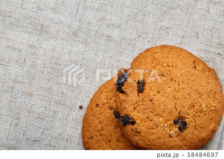Stack of Chocolate chip cookies on wooden 38484697
