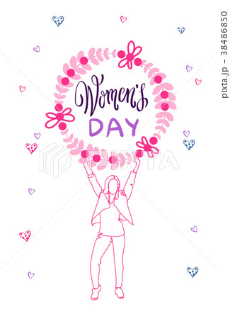 Happy Women Day Decoration Banner Card 8 March 38486850