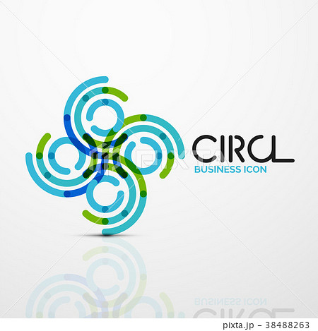 Abstract swirl lines symbol, circle logo icon 38488263