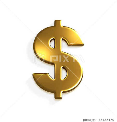 Gold Dollar Symbol. 3D Rendering Illustration 38488470