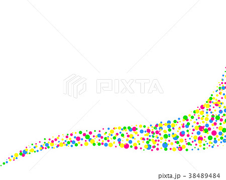 カラフル ドット ホワイトバック 背景 素材 柄 波 曲線 壁紙のイラスト素材
