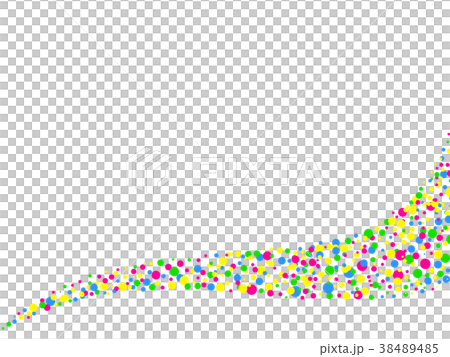 カラフル ドット 黒バック 背景 素材 柄 波 曲線 壁紙のイラスト素材 38489485 Pixta