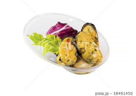 Mini canapes with seafood and vegetables and herbs Mini canapes with seafood and vegetables and herbs 38491450