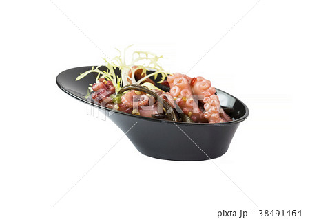 Mini canapes with seafood and vegetables and herbs Mini canapes with seafood and vegetables and herbs 38491464