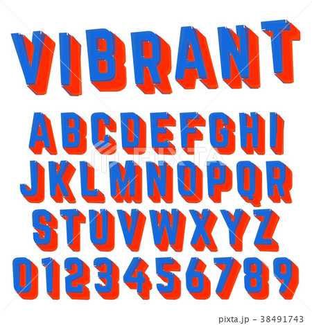Alphabet font vibrant design 38491743