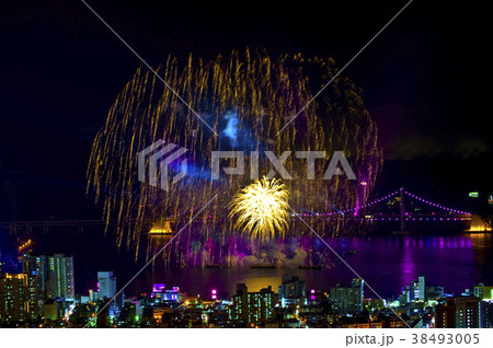 夜景 橋 祭り 38493005