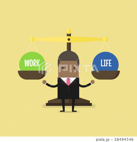 African businessman balance Work and life. 38494546