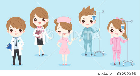 cartoon doctor with patient 38500569