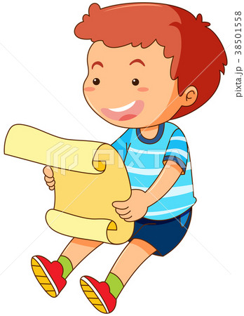 Little boy reading paper Little boy reading paper 38501558