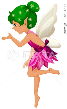 Cute fairy in purple dress with white wings Cute fairy in purple dress with white wings 38501637