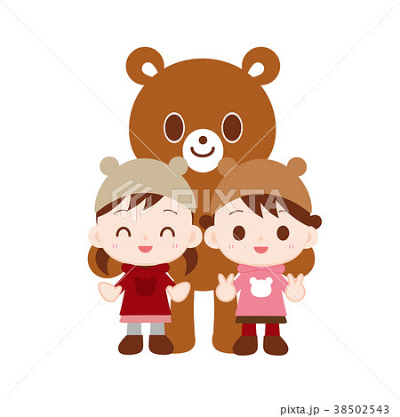 くまちゃんと記念撮影　双子ちゃん 38502543