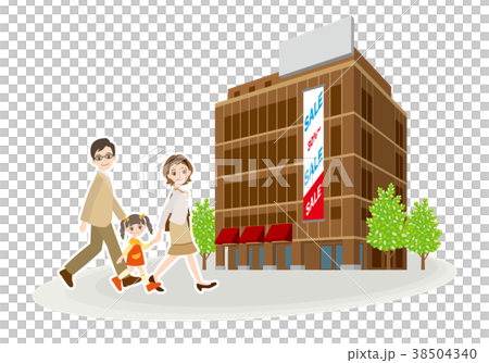 家族で買い物のイラスト 家族で買い物のイラスト 38504340