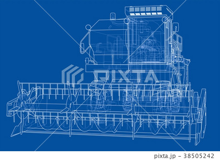 Concept combine-harvester. Vector rendering of 3d Concept combine-harvester. Vector rendering of 3d 38505242