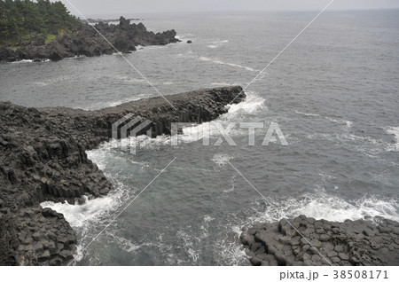 柱状節理 済州島 海 38508171