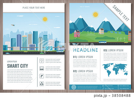 City brochure with urban landscape and suburb 38508488