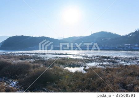 川 河 夕焼け 38508591