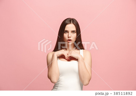 Let me think. Doubtful pensive woman with Let me think. Doubtful pensive woman with 38511892