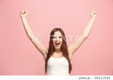 Winning success woman happy ecstatic celebrating 38511930