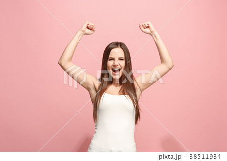 Winning success woman happy ecstatic celebrating 38511934