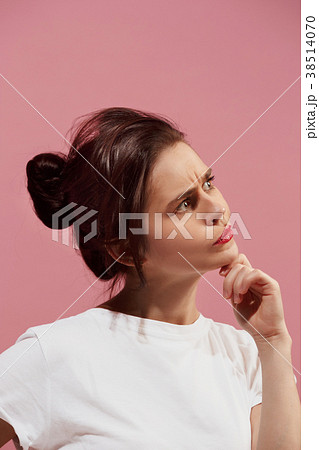 Young serious thoughtful business woman. Doubt Young serious thoughtful business woman. Doubt 38514070