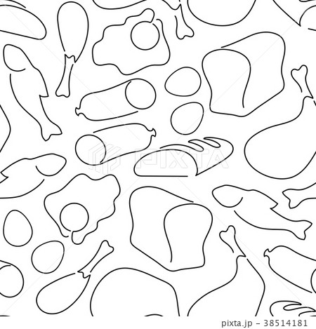 pattern made on continuous line food symbols 38514181