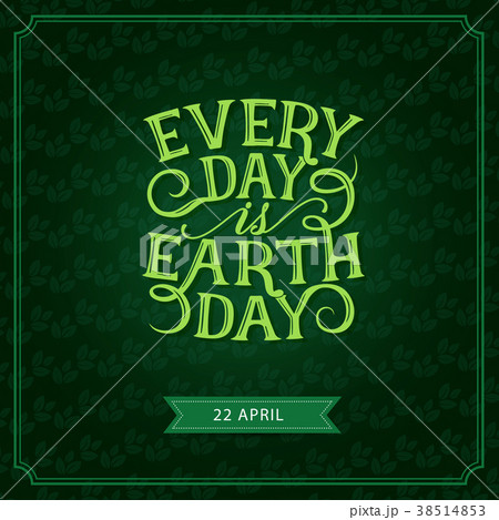 Happy Earth Day vector green leaf greeting card Happy Earth Day vector green leaf greeting card 38514853