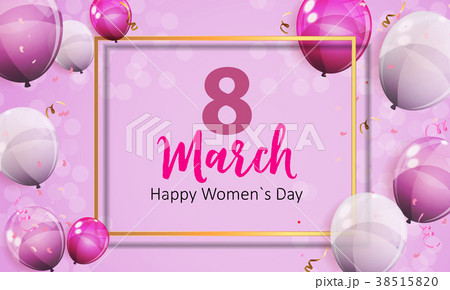 Women's Day Greeting Card 8 March Vector Women's Day Greeting Card 8 March Vector 38515820