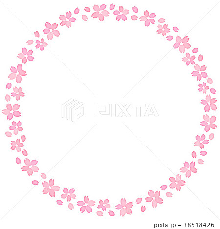 桜のフレーム 丸のイラスト素材