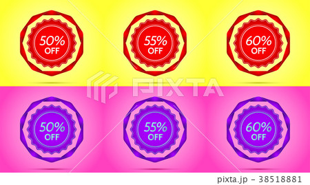 Set of Red and Purple Sale Badges Set of Red and Purple Sale Badges 38518881