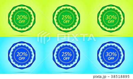 Collection of Green and Blue Sale Badges Collection of Green and Blue Sale Badges 38518895