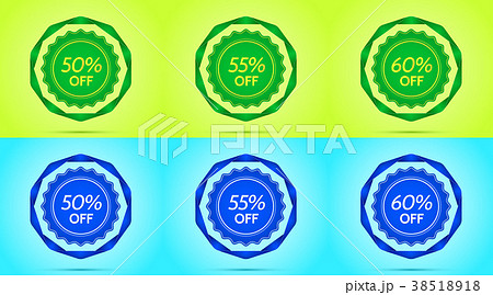 Collection of Green and Blue Sale Badges Collection of Green and Blue Sale Badges 38518918