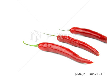 Red chili on white background. Food concept. Red chili on white background. Food concept. 38521219