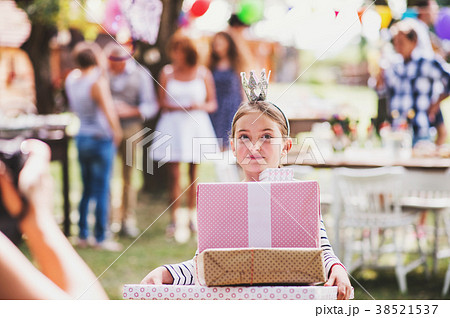 Family celebration or a garden party outside in Family celebration or a garden party outside in 38521537