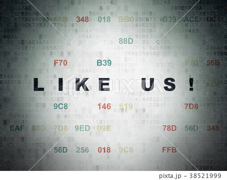 Social network concept: Like us! on Digital Data Social network concept: Like us! on Digital Data 38521999