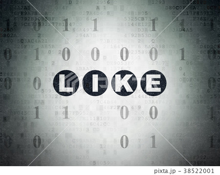 Social network concept: Like on Digital Data Paper 38522001