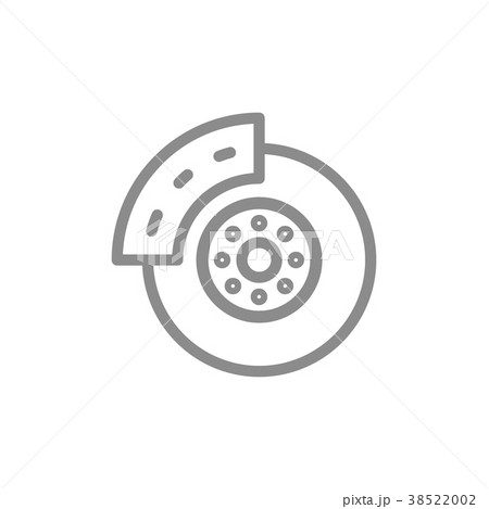 Simple disc brake line icon. Symbol and sign Simple disc brake line icon. Symbol and sign 38522002