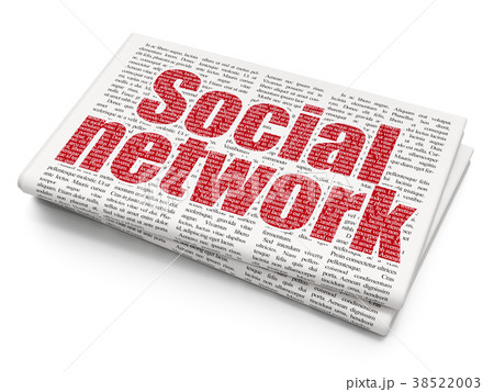 Social media concept: Social Network on Newspaper Social media concept: Social Network on Newspaper 38522003