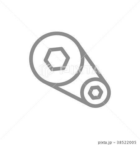 Simple car timing belt line icon. Symbol and sign 38522005