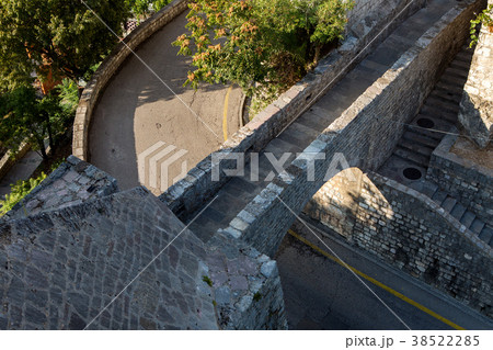 stone bridge in the fortress over the road in stone bridge in the fortress over the road in 38522285