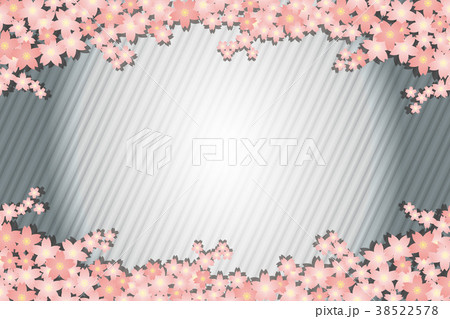 背景素材壁紙 春 桜の花びら 満開 木 さくら 和風 縞模樣 入学式 卒業式 お祝い 祝賀行事 風景のイラスト素材