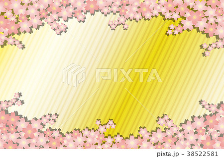 背景素材壁紙 春 桜の花びら 満開 木 さくら 和風 縞模樣 入学式 卒業式 お祝い 祝賀行事 風景のイラスト素材