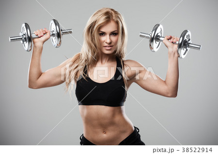 Fitness with dumbbells 38522914