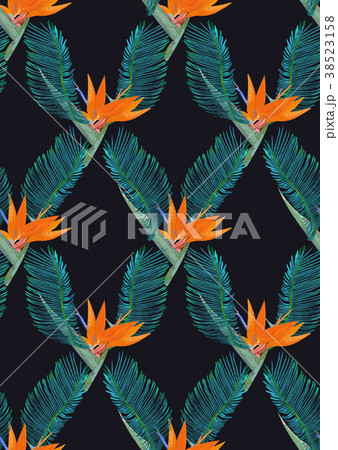 Floral vertical seamless pattern. Isolated Floral vertical seamless pattern. Isolated 38523158